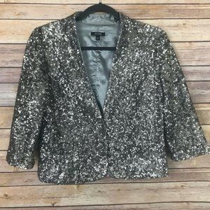 Apt 9 Small Silver Sequin Evening Jacket XB